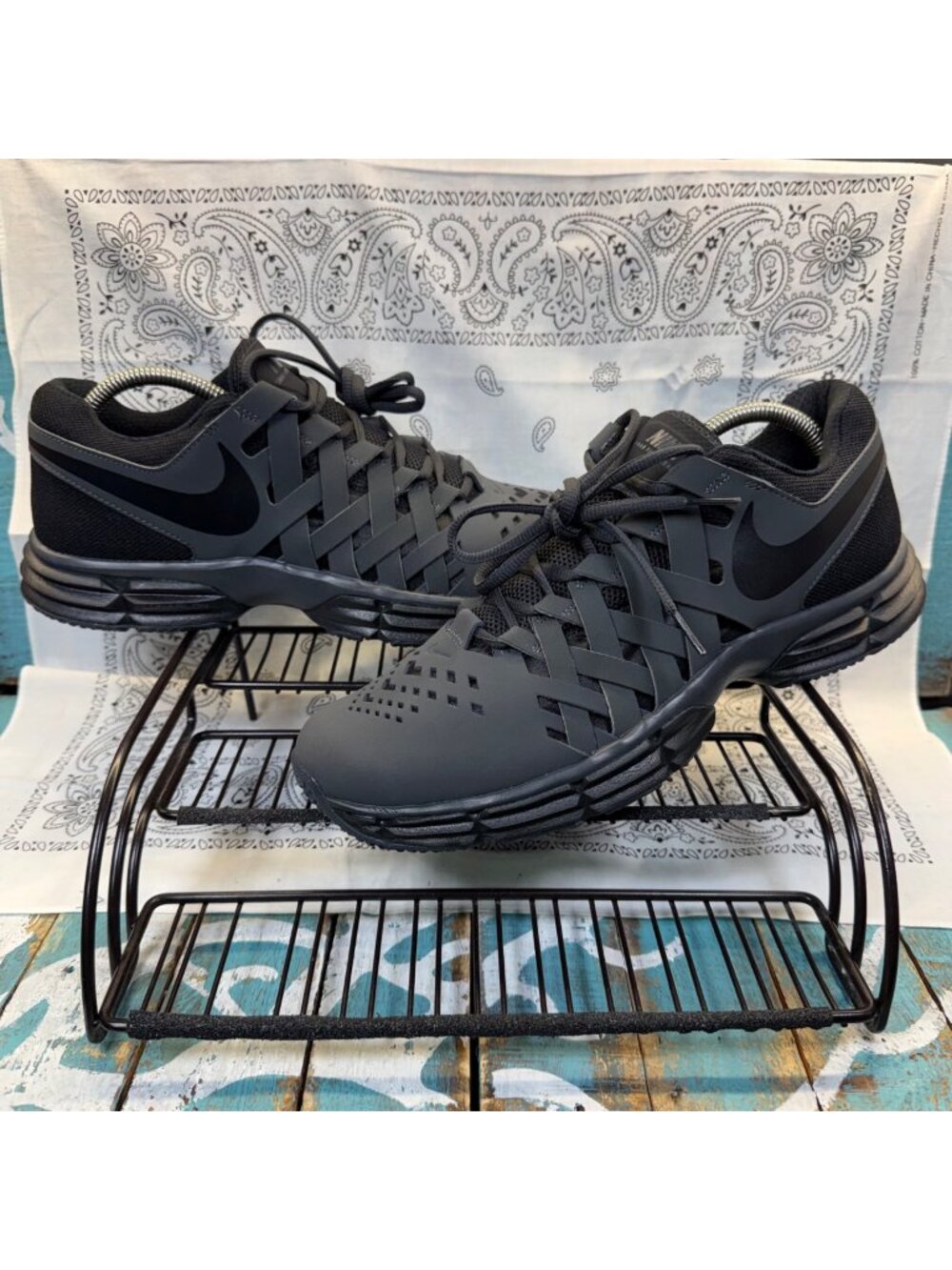 NEW Nike Lunar Fingertrap TR Shoes Mens 10.5 Black Training Sneakers 898066-010